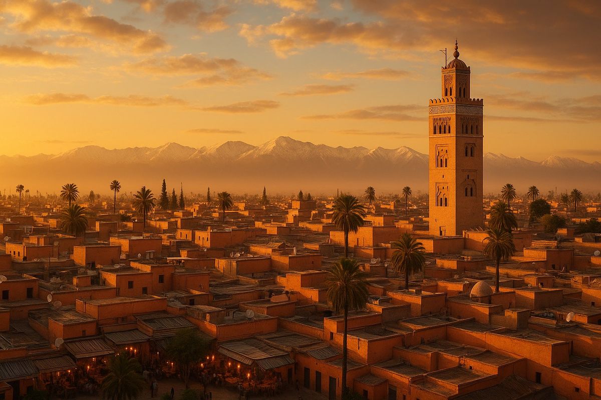 Marrakech medina at sunset